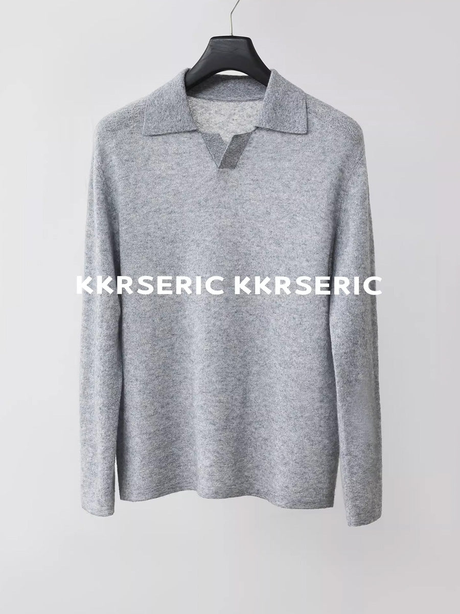 Silk-Core V-Neck Sweater in Cashmere